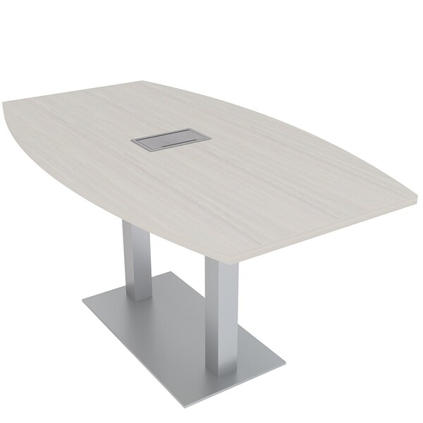 33.5 in W, 59.5 in L, 29 in H, Engineered Wood Top, Ivory